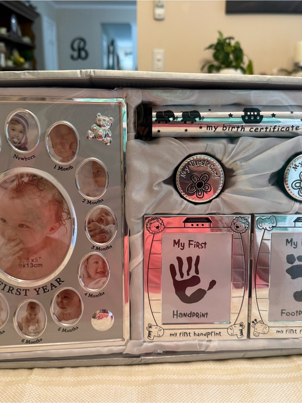 Baby First Year Memory Frame Set - Silver Tone